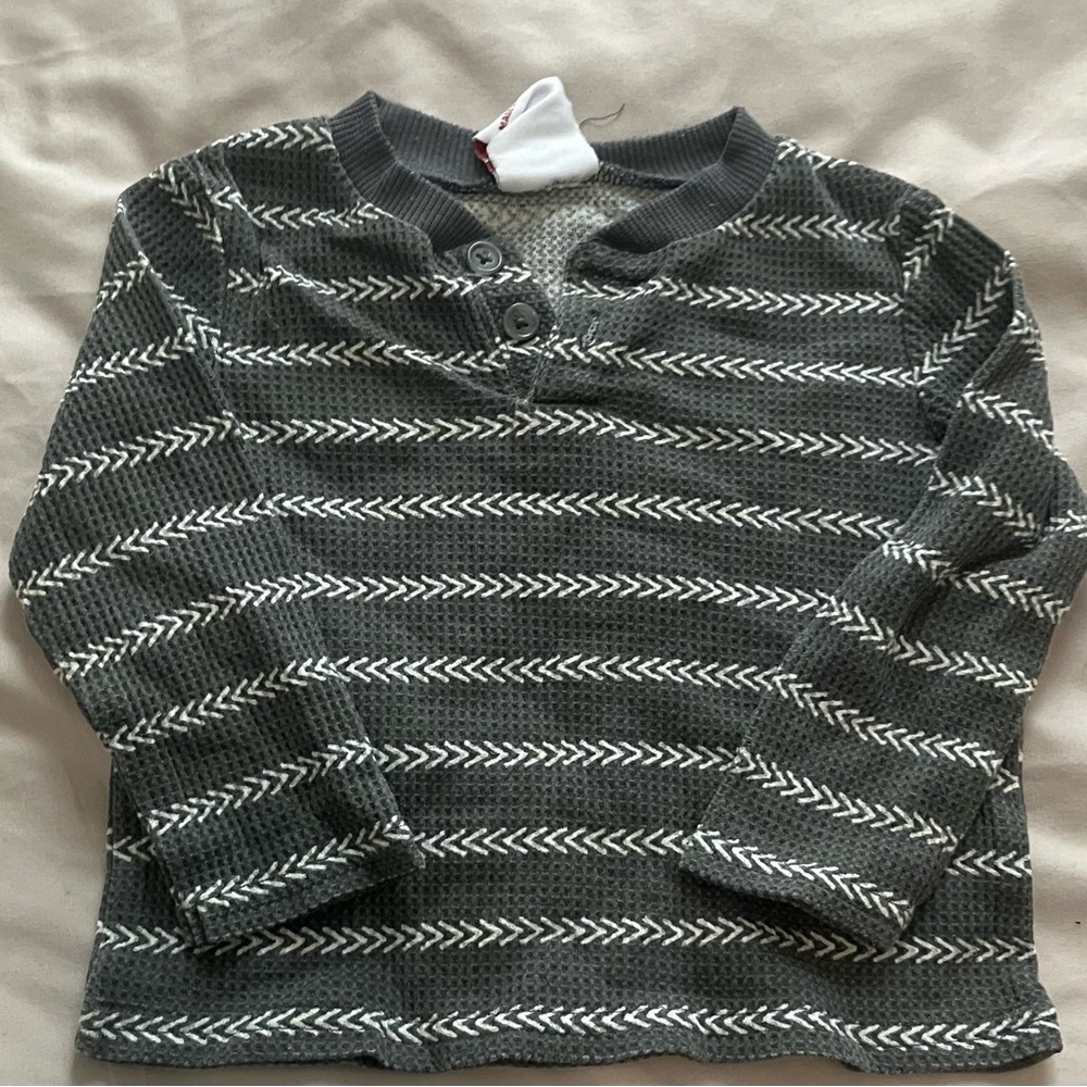 Little Ricky’s 18M Gray Striped Kids Shirt